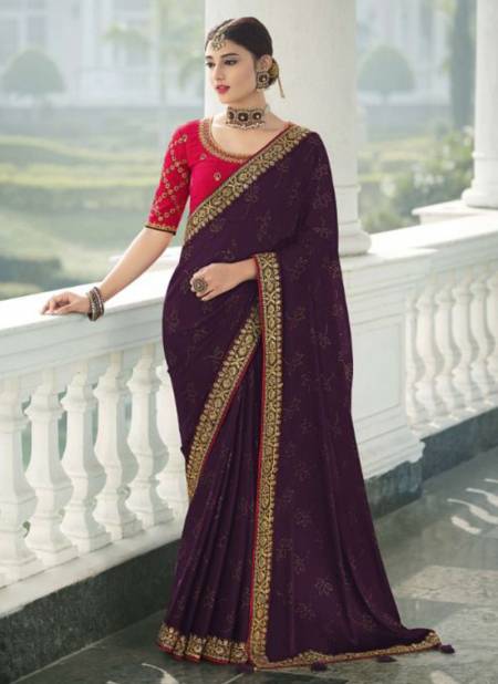 Dark Wine Colour SULAKSHMI DEVIKA 2 New Stylish Wedding Wear Heavy Designer Saree Collection 1109